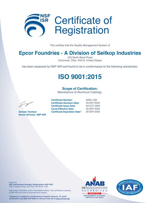 Epcor ISO 9001:2015